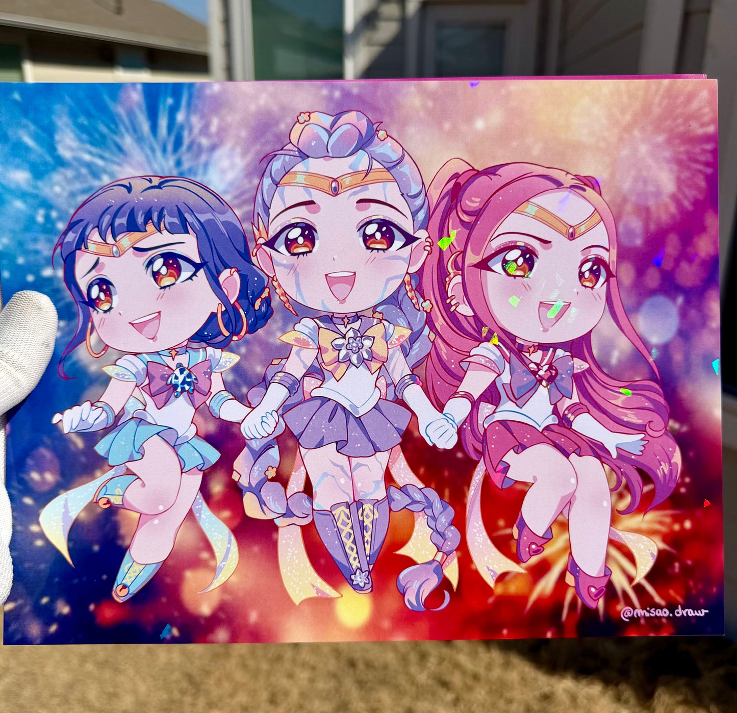 Huntrix Senshi holographic print