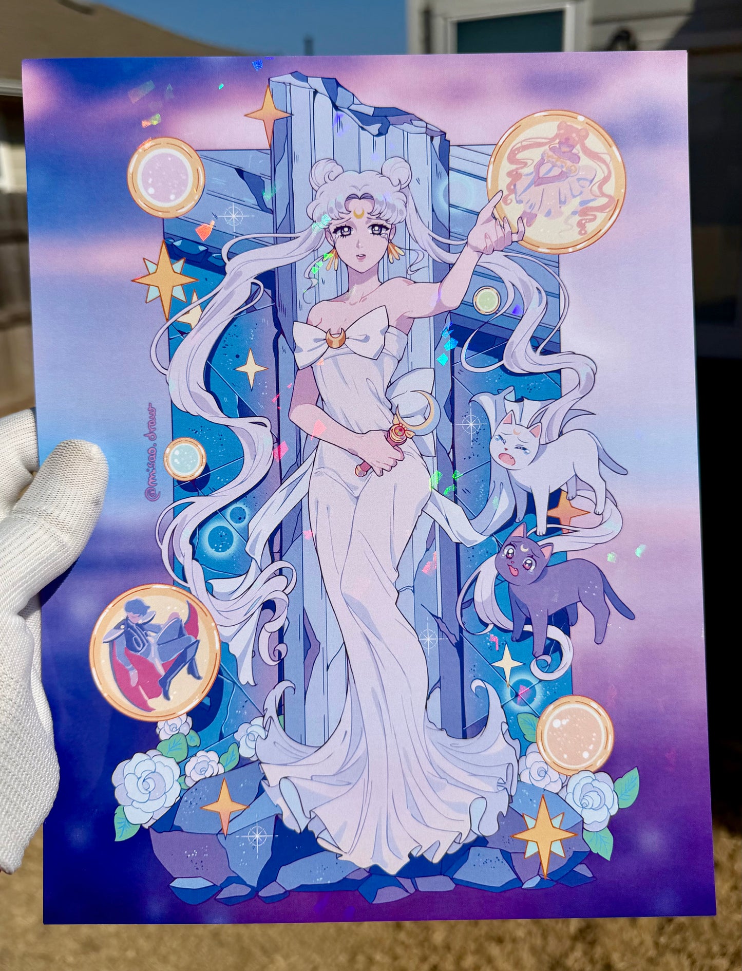Queen S holographic print
