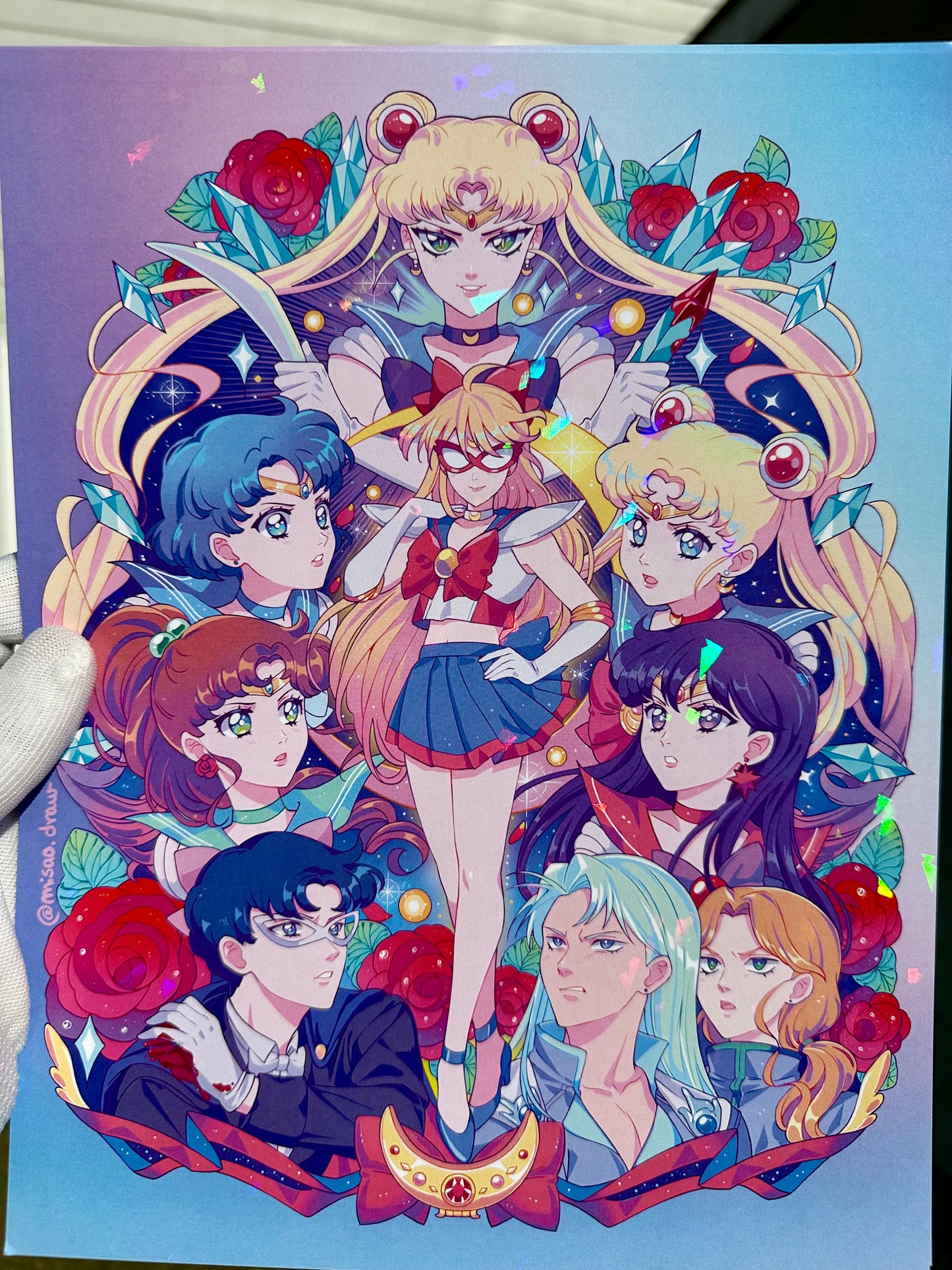 Sailor V makes the scene! Holographic print