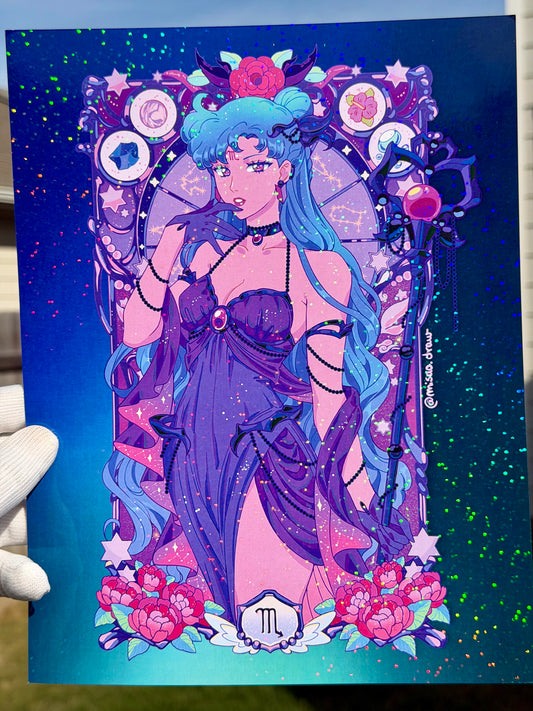 Zodiac Series Scorpio: Dark Variant Heavy Holographic Print