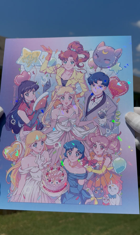 Happy Birthday Usagi Holographic Print
