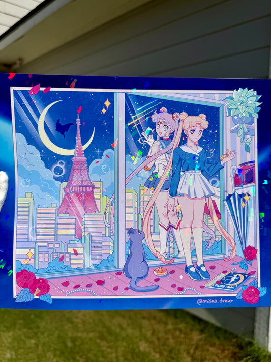 Destiny and Desire Tokyo Tower holographic print