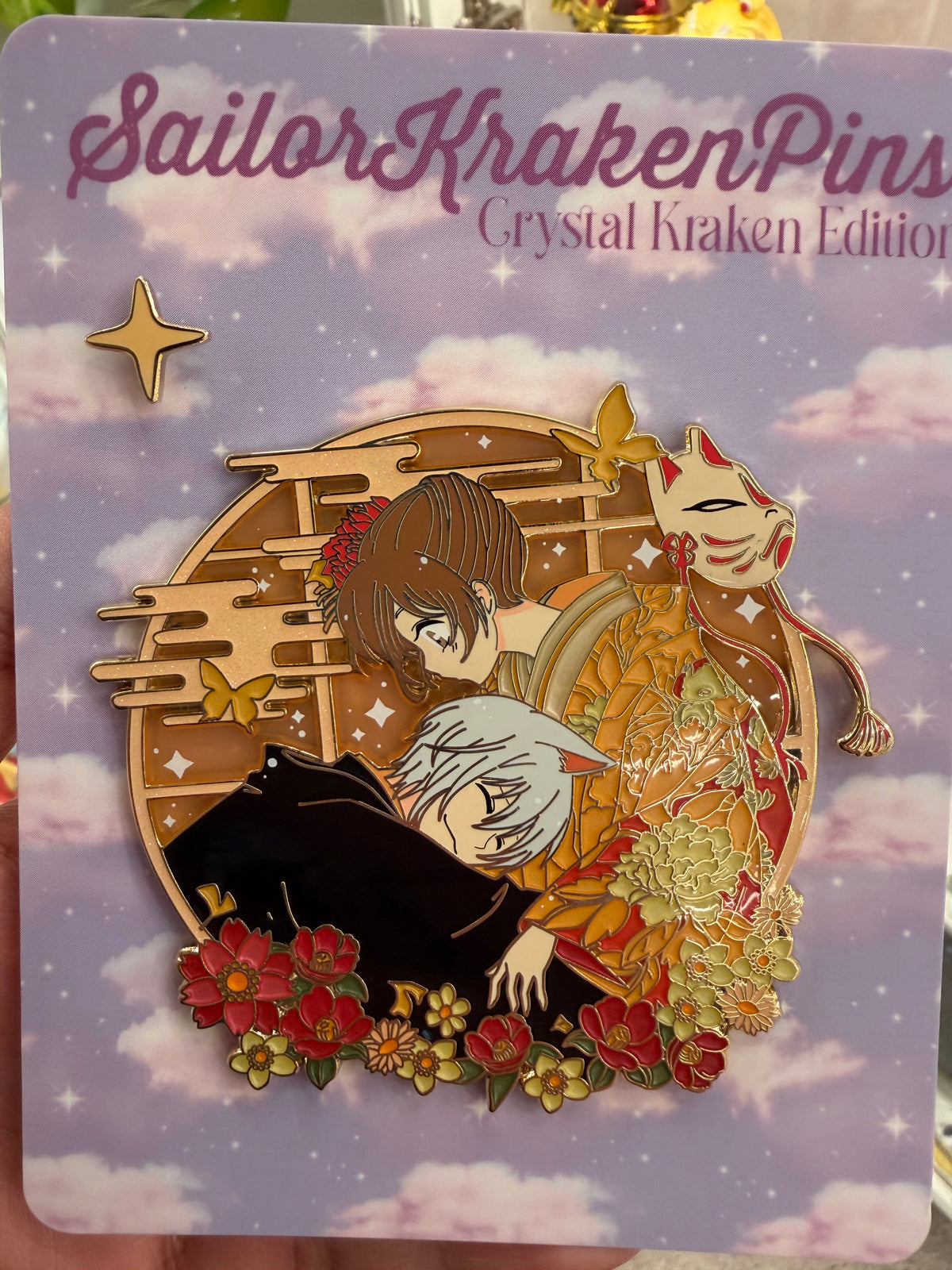 Kamisama Kiss pin with filler and tote bag