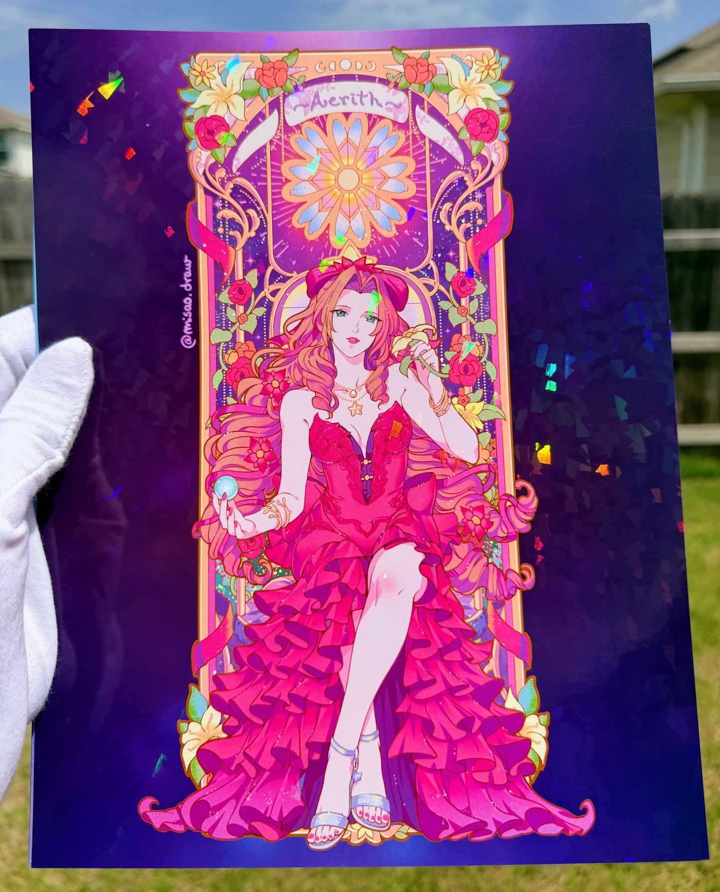 Aerith Nouveau Holographic Print