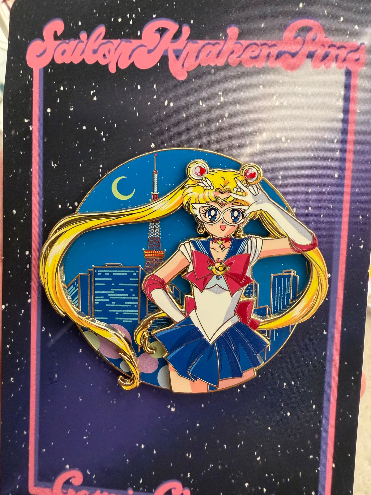 Cosmic chronicles prototype moon pin