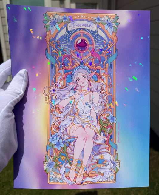 Frieren Nouveau Holographic Print