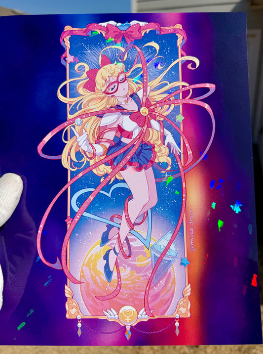 Sailor V henshin holographic print