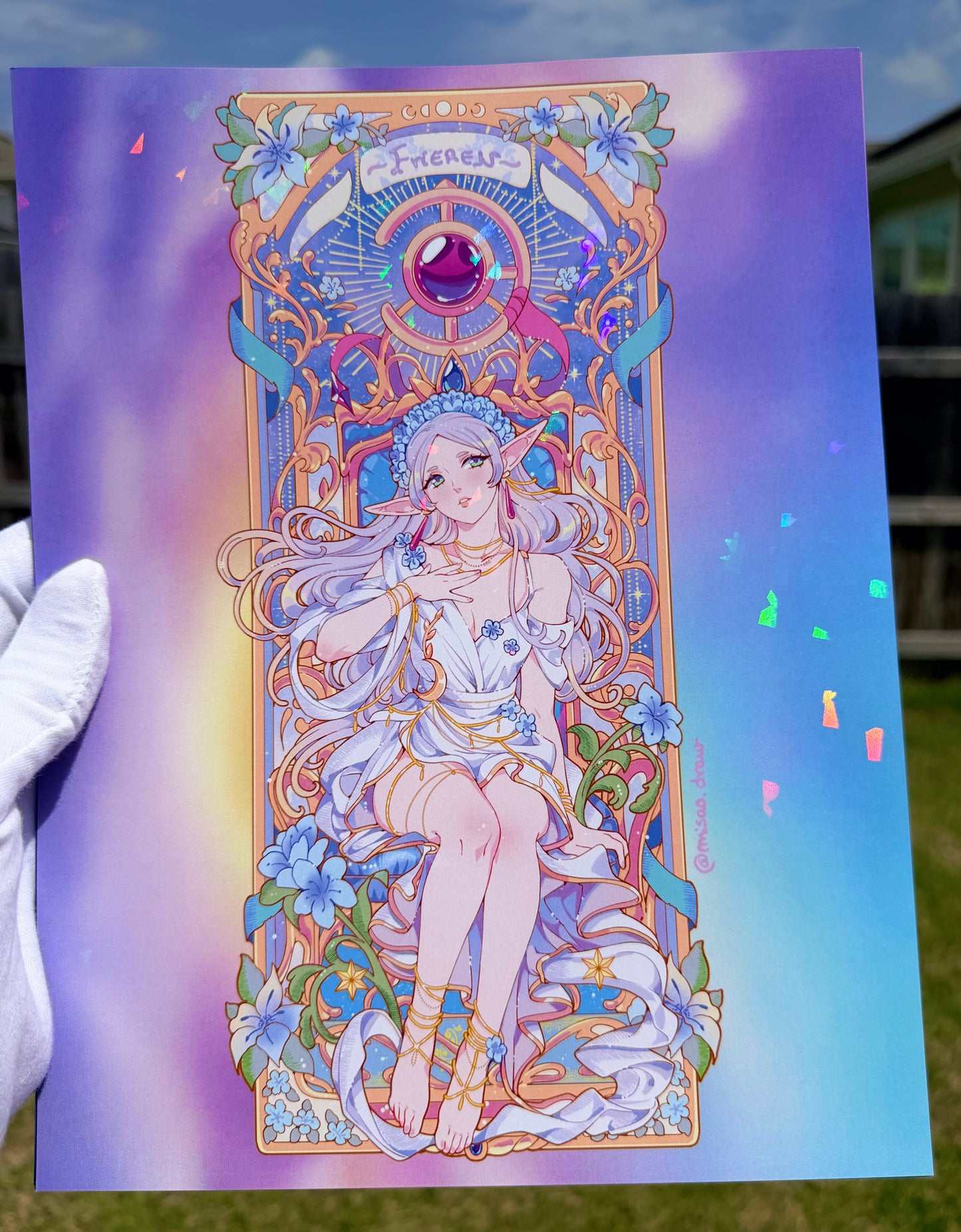 Frieren Nouveau Holographic Print