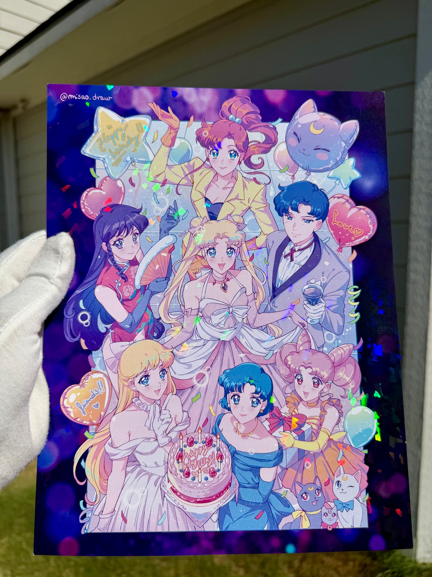 Happy Birthday Usagi Holographic print
