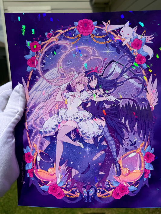 Madoka Magica: Ultimate Madoka & Devil Homura holographic print